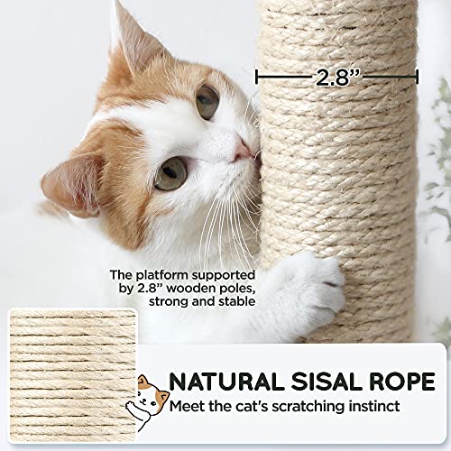Black 63in Multi-Level Cat Tree with Sisal-Covered Scratching Posts Z17232