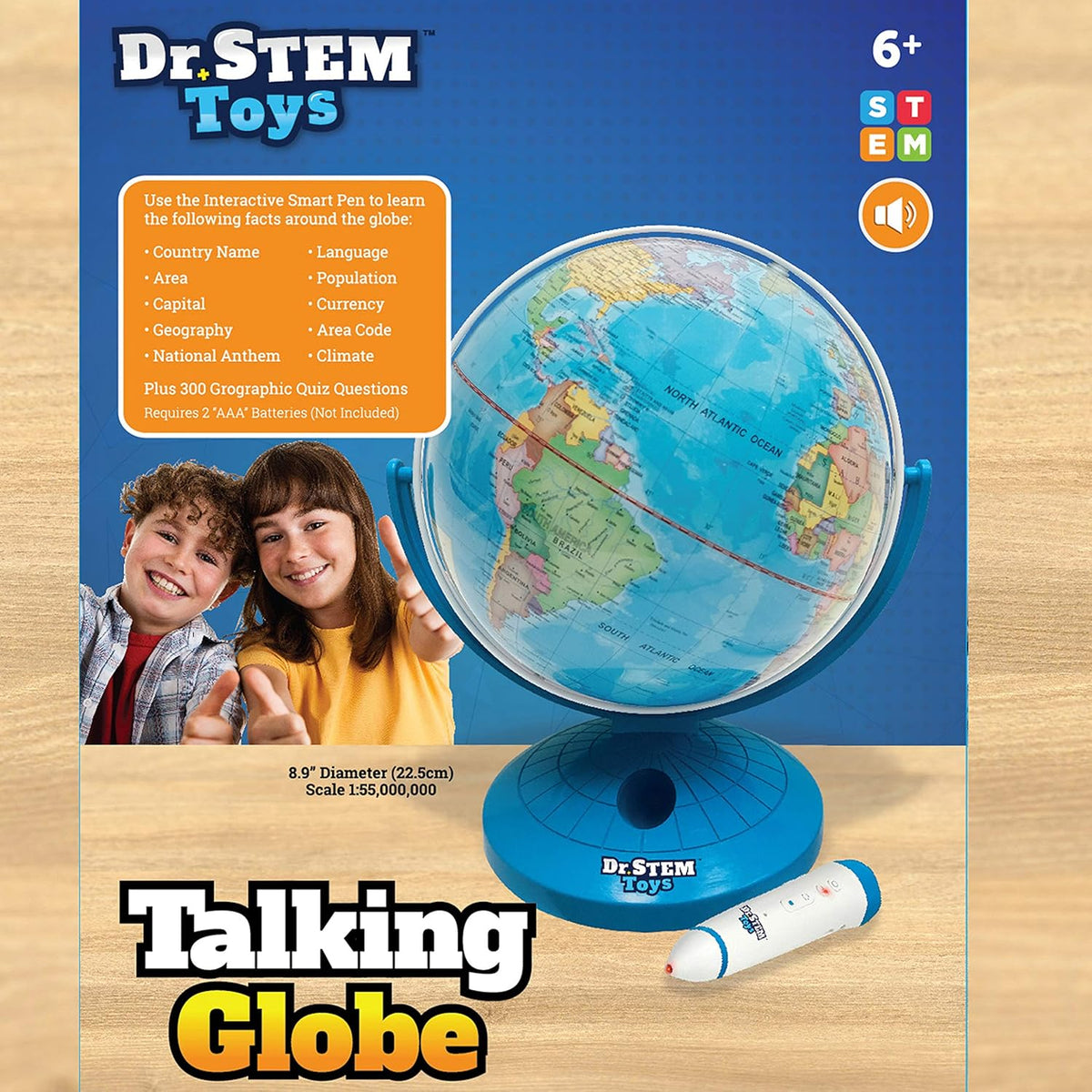 9 Inch Talking World Globe with Stylus Pen and Stand E947748