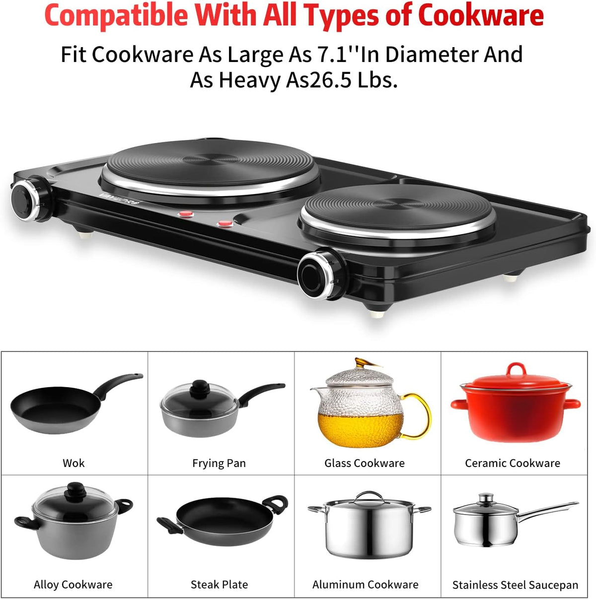 1800W Portable Double Electric Hot Plate G220589