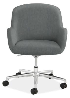 Ergonomic Rolling Office Chair in Cadet Blue Grey Performance Fabric K726