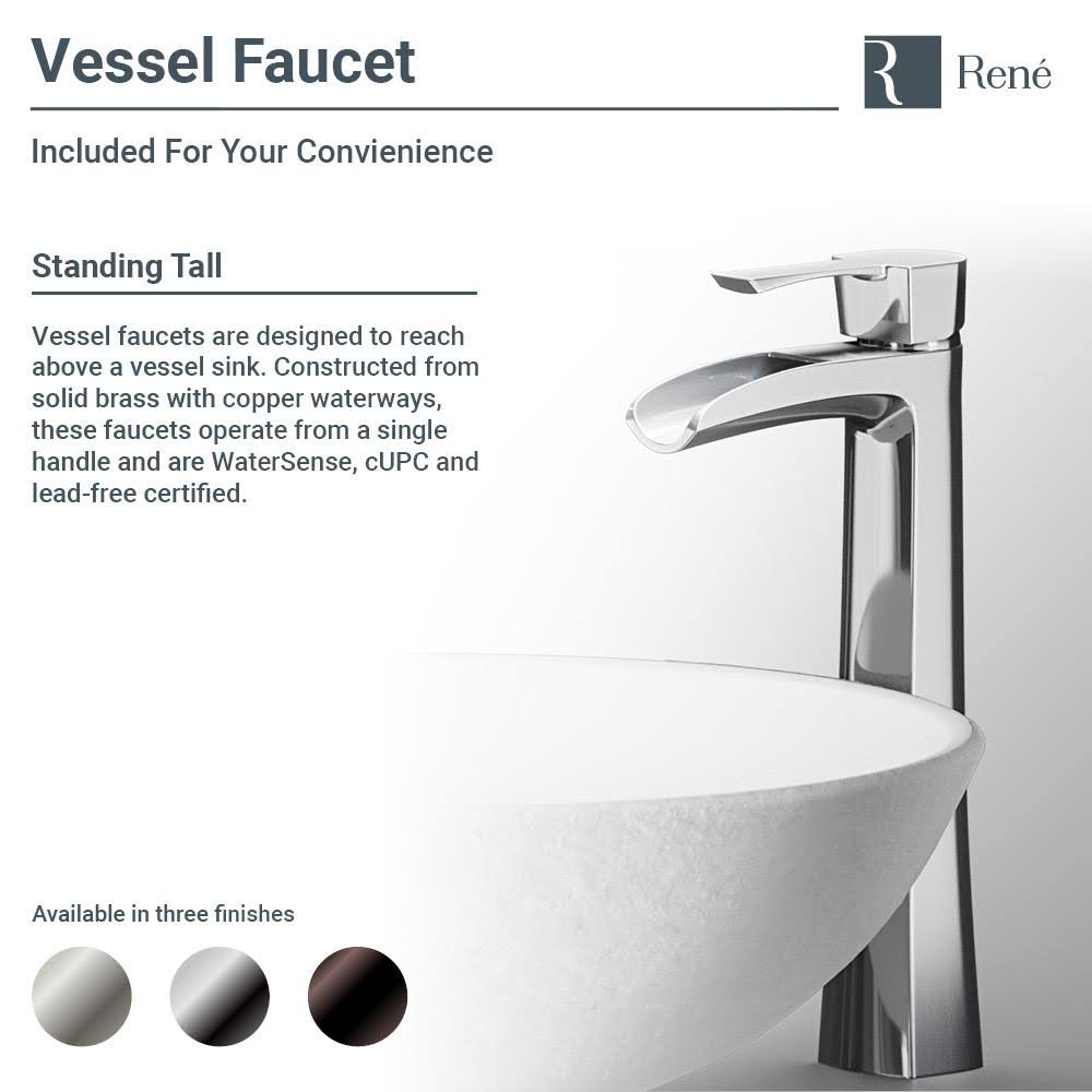 Square Vessel Sink with Brushed Nickel Pop-Up Drain A122