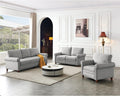 Grey 3 Pcs Sofa Set with Storage N12478