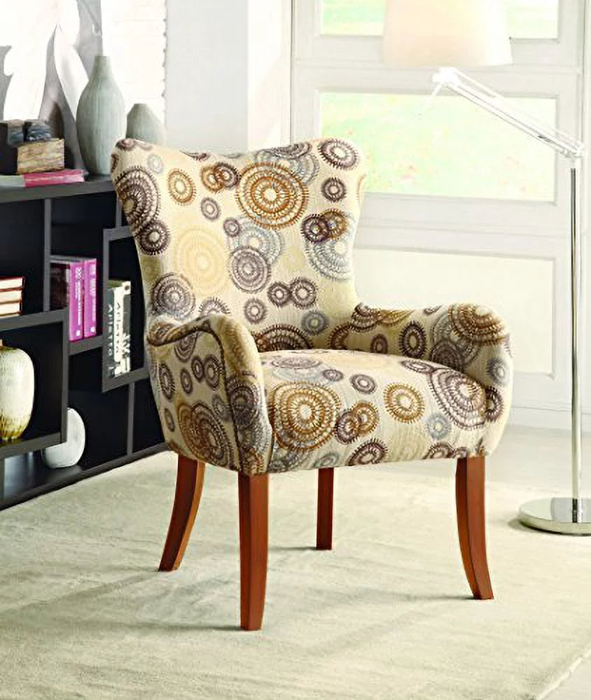 Beige Patterned Accent Chair T3764