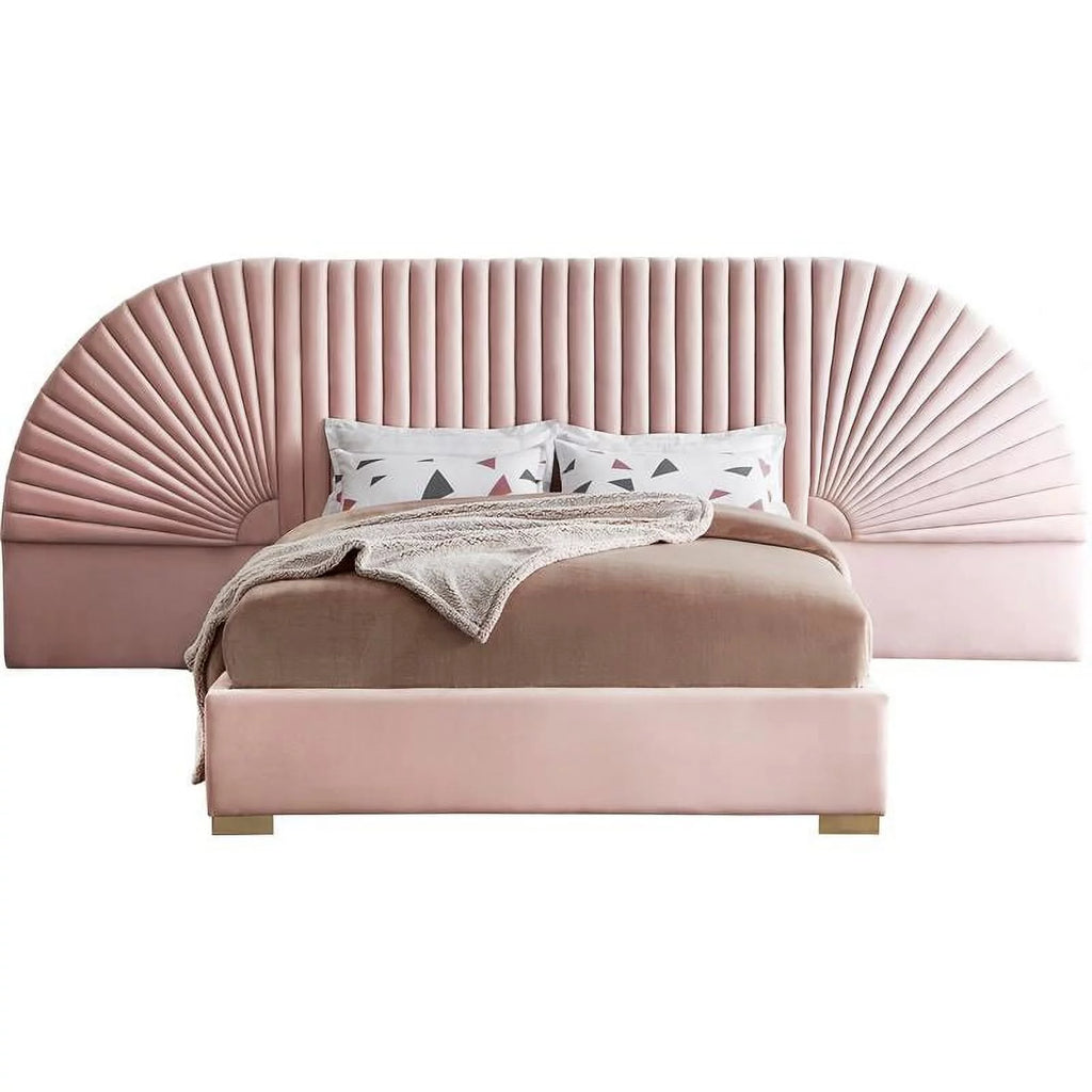 Pink Velvet King Bed P932
