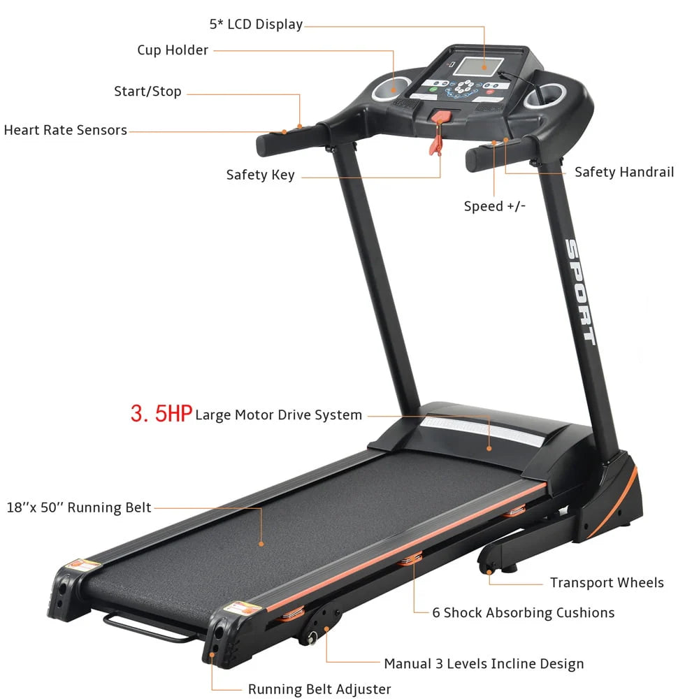 Folding Electric Treadmill with Incline R772819
