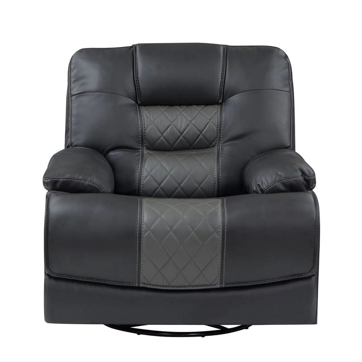 Gray Faux Leather Swivel Glider Reclining Chair K161