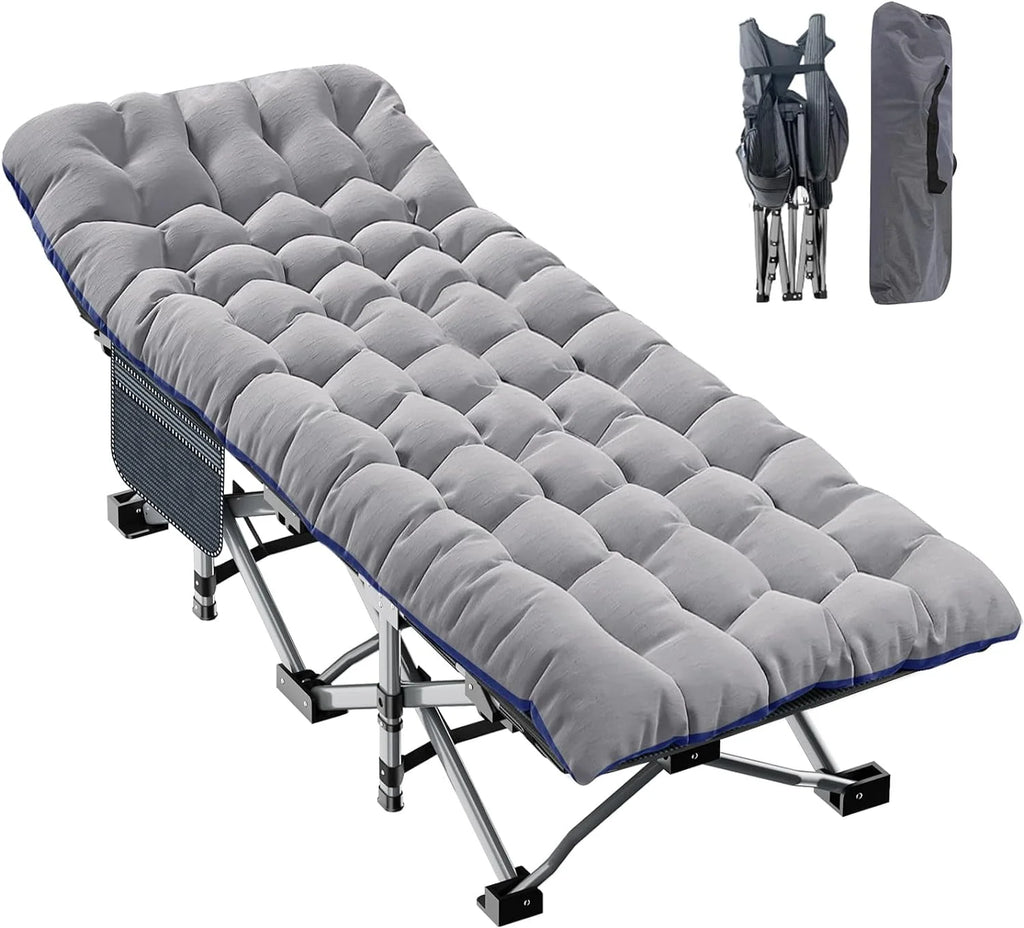 2 Pack Folding Camping Cot with Mattress and Carry Bag J773