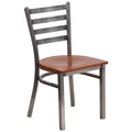 Red Cherry Wood Seat Metal Restaurant Chair I52065