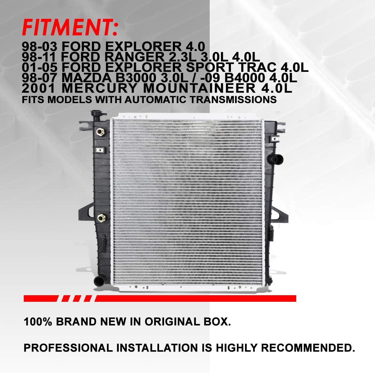 1-Row Cooling Radiator Aluminum Core Z4596