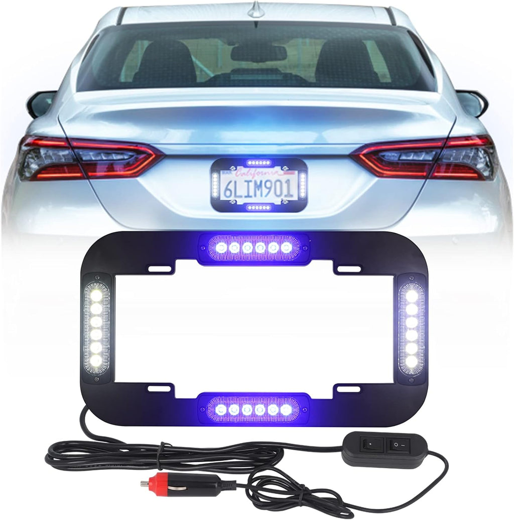 Red and Blue 13.5 inch 24 LED License Plate Strobe Lights Pack of 2 N673373