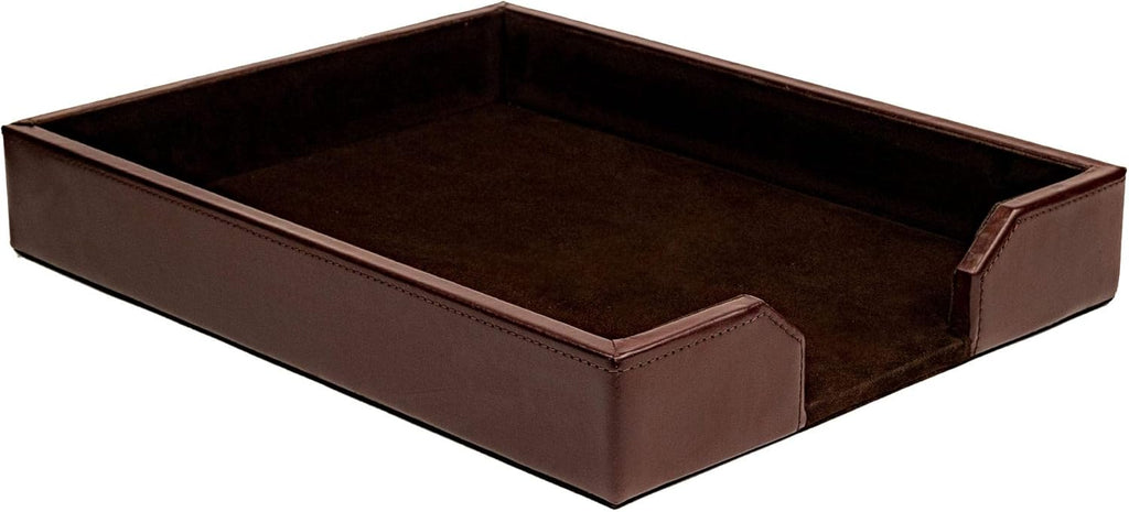Dark Brown Bonded Leather Letter Tray Pack of 2 G32959