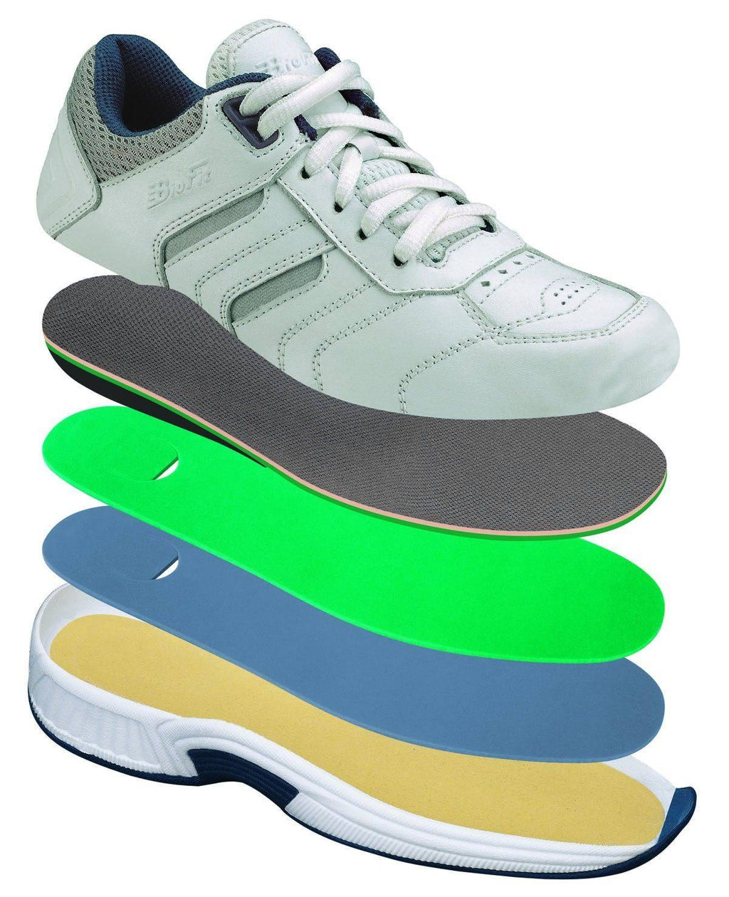 White Leather 7.5 W Orthofeet Shoes S159