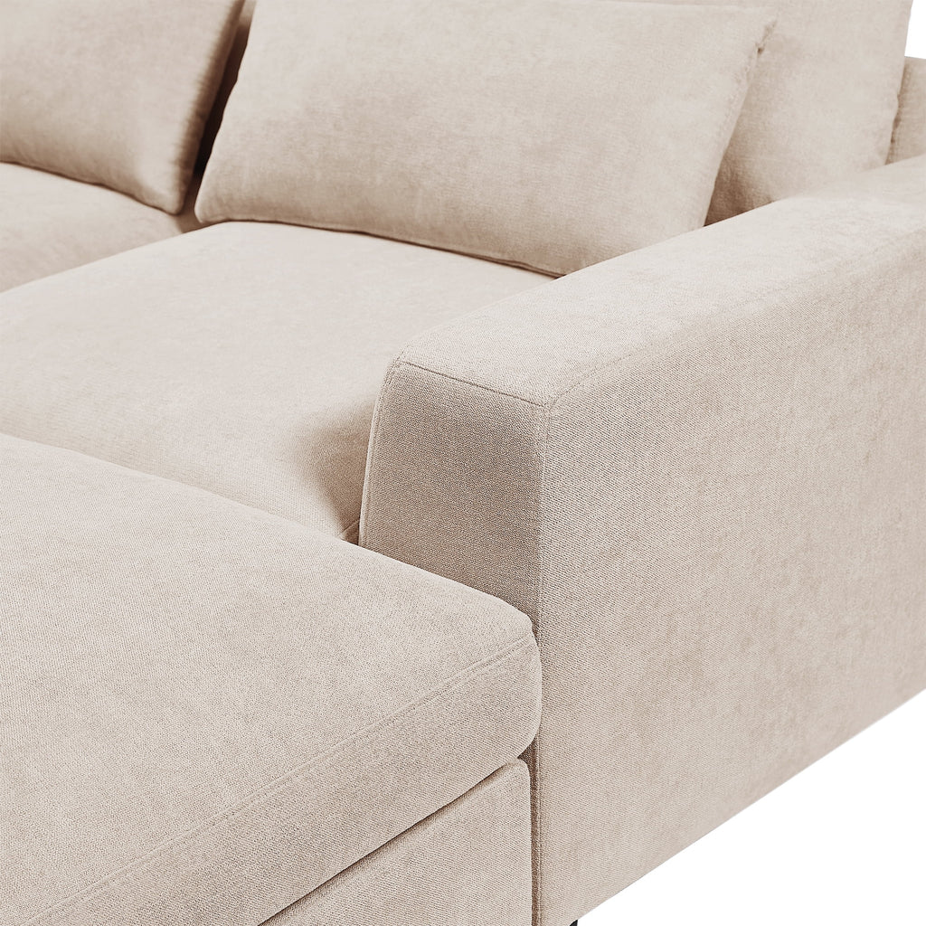 Modern L-Shape Feather Filled Sectional Sofa with Reversible Chaise V560998