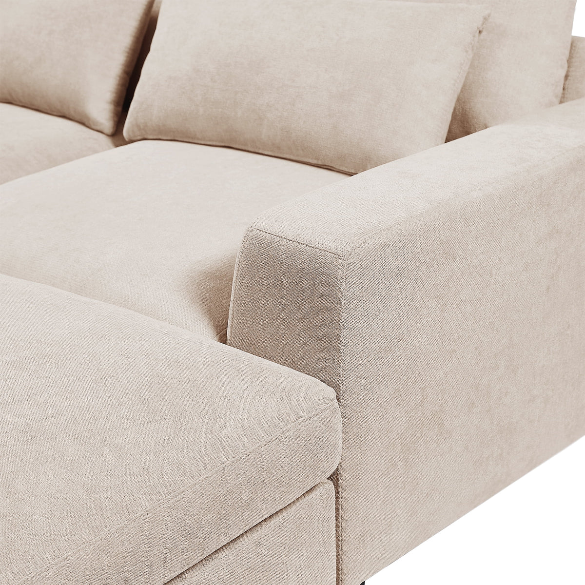 Modern L-Shape Feather Filled Sectional Sofa with Reversible Chaise V560998
