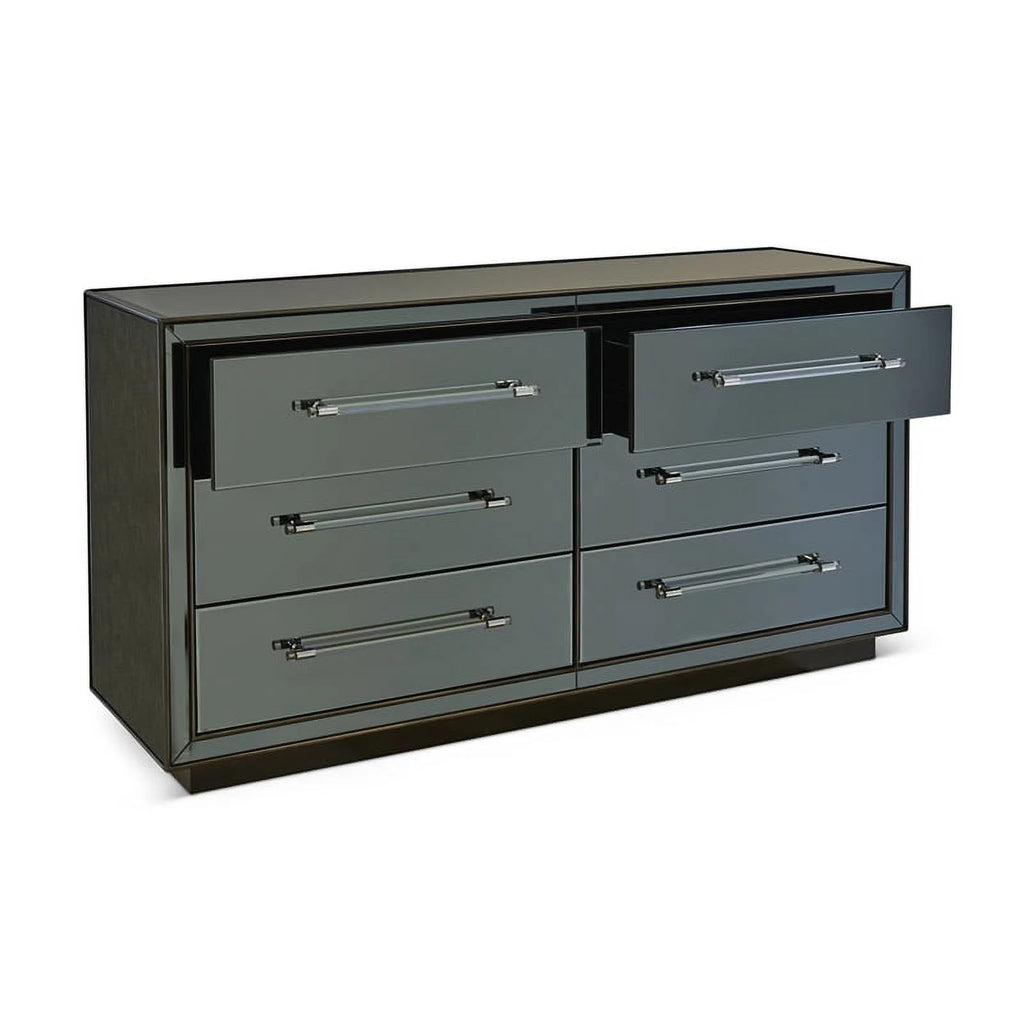 Gray Wood Dresser with Mirror L191488