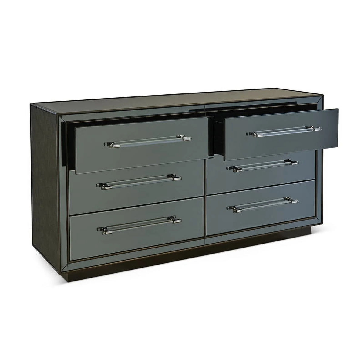 Gray Wood Dresser with Mirror L191488