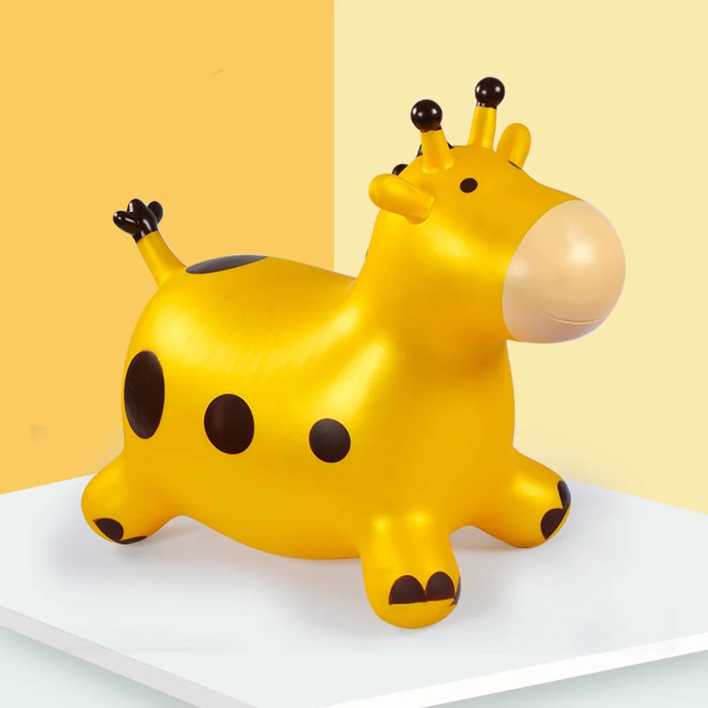 Inflatable Bouncing Horse Toy with Air Pump (Yellow) F126