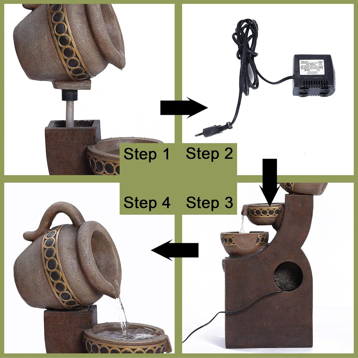5 Tiered Polyresin Outdoor Water Fountain Z19084