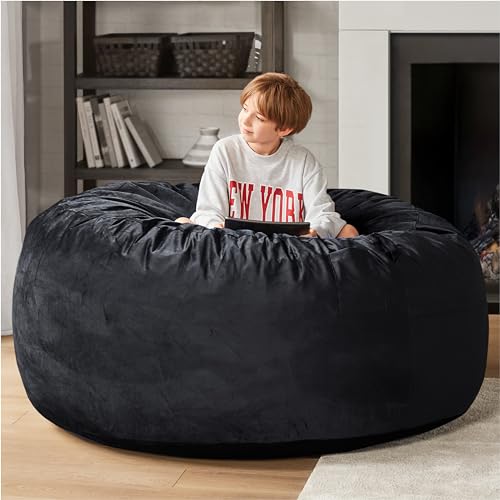 Charcoal Grey 4 FT Machine Washable Mink Bean Bag Chair H7559