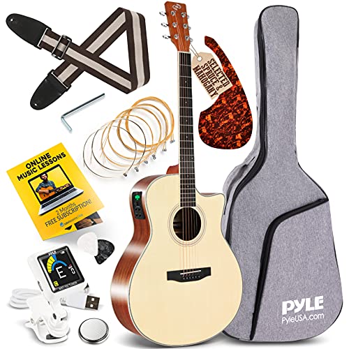 4/4 Full Size Acoustic-Electric Guitar Kit with 4-Band EQ, Spruce Mahogany R54491