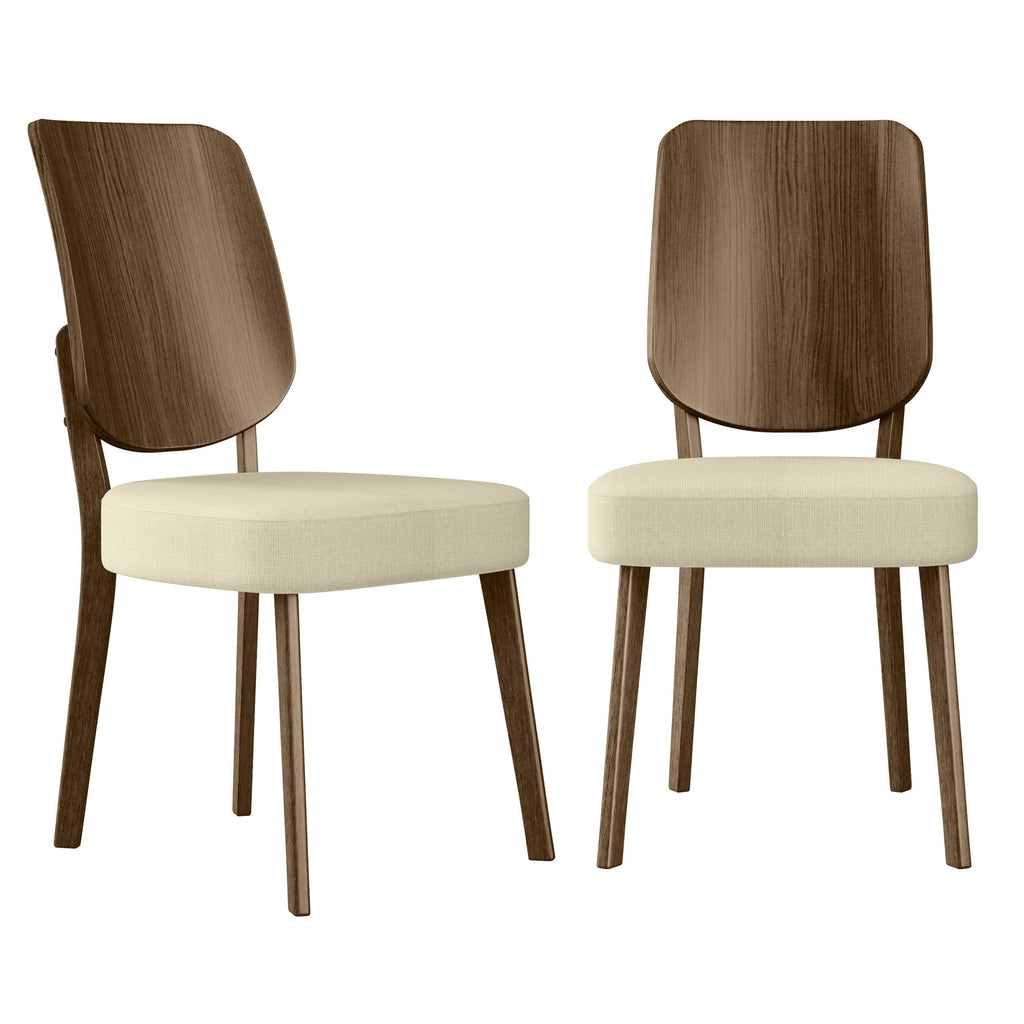 Oatmeal Linen Armless Side Chairs Set of 2 A25297