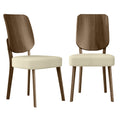 Oatmeal Linen Armless Side Chairs Set of 2 A25297