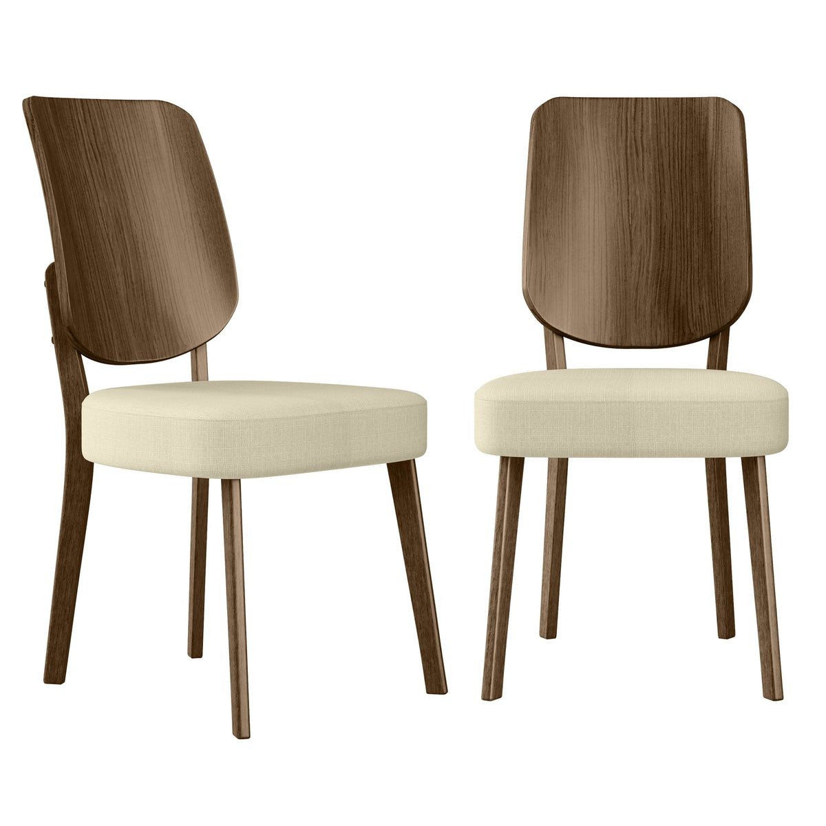 Oatmeal Linen Armless Side Chairs Set of 2 A25297