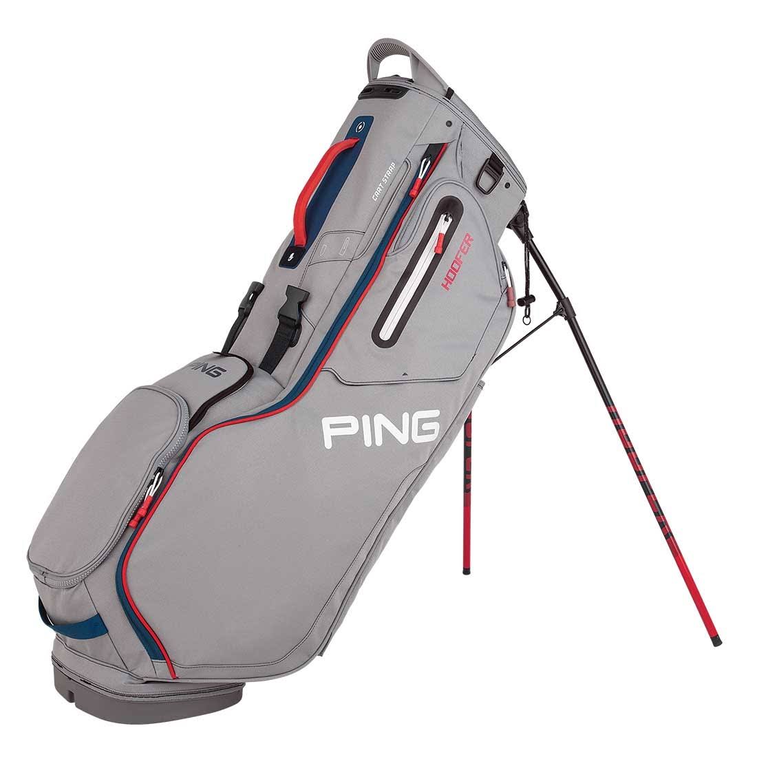 Silver Scarlet Navy 5-Way Top Stand Golf Bag Q897