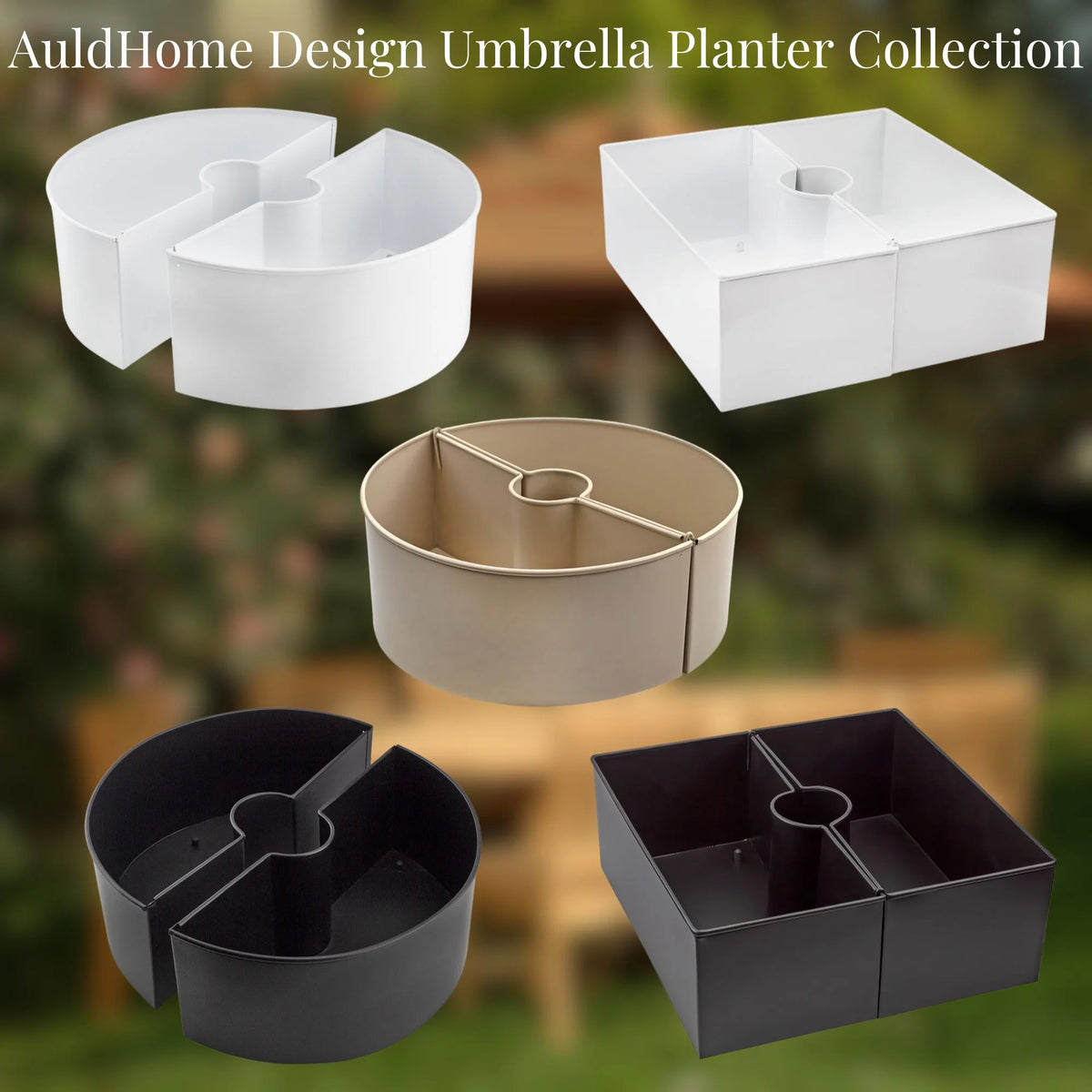 White Square Umbrella Planter I27908