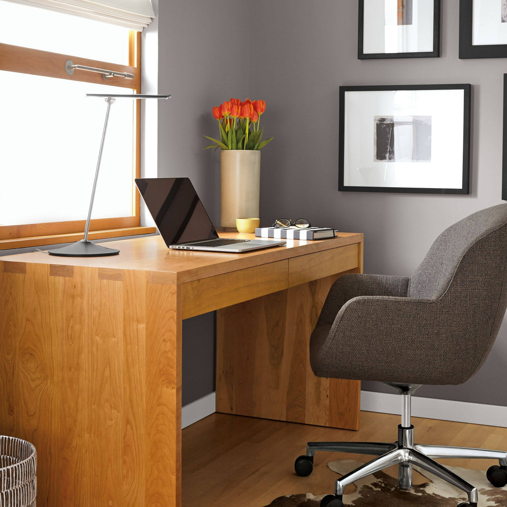 Ergonomic Rolling Office Chair in Cadet Blue Grey Performance Fabric K726