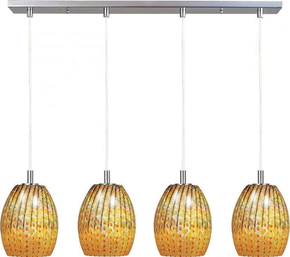 Four Light Linear Oval Incandescent D7181