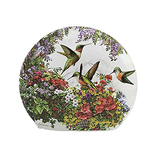 Coral Glass Hummingbirds Flowers Electric Orb, 7.0 inch S78826