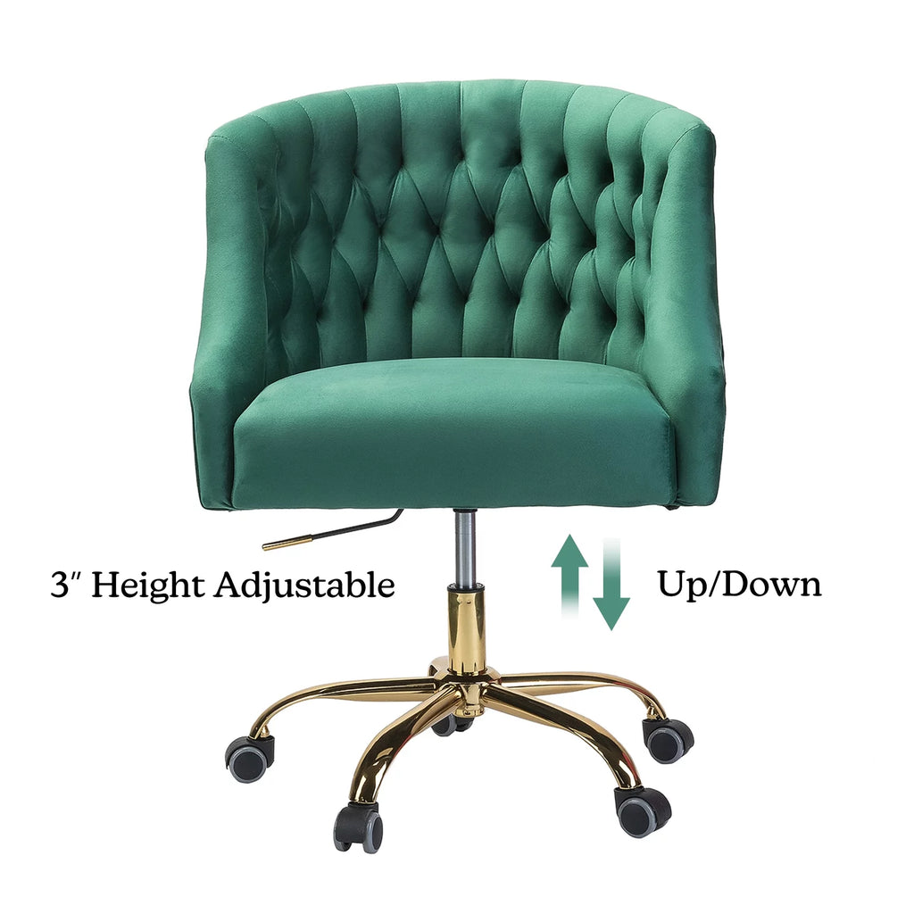 Green Velvet Swivel Office Chair Z626094