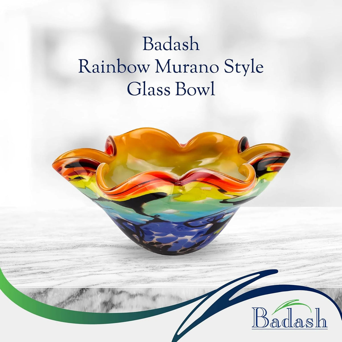 8” Mouth-Blown Art Glass Bowl F786780