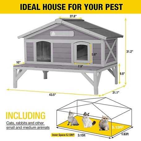 Wooden Cat House Y90273