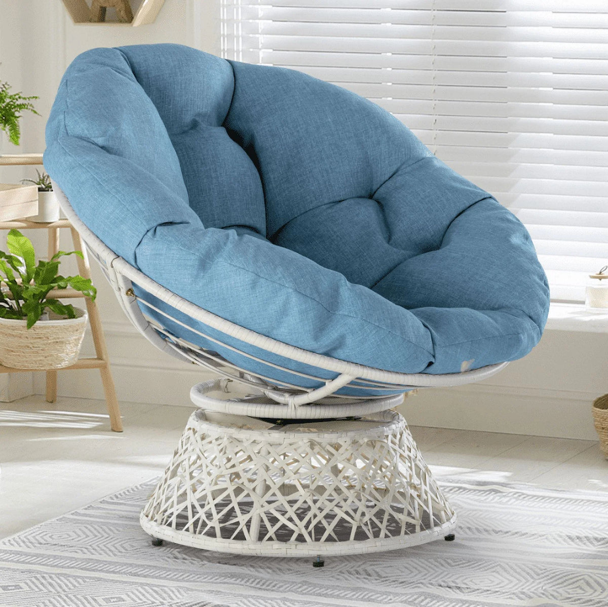 360 Swivel Papasan Chair with Fabric Cushion N43719