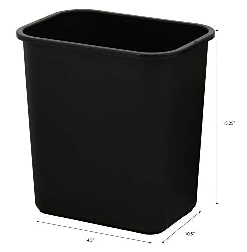 7 Gallon Space Saving Trash Wastebasket, Black (Pack of 12) L49096