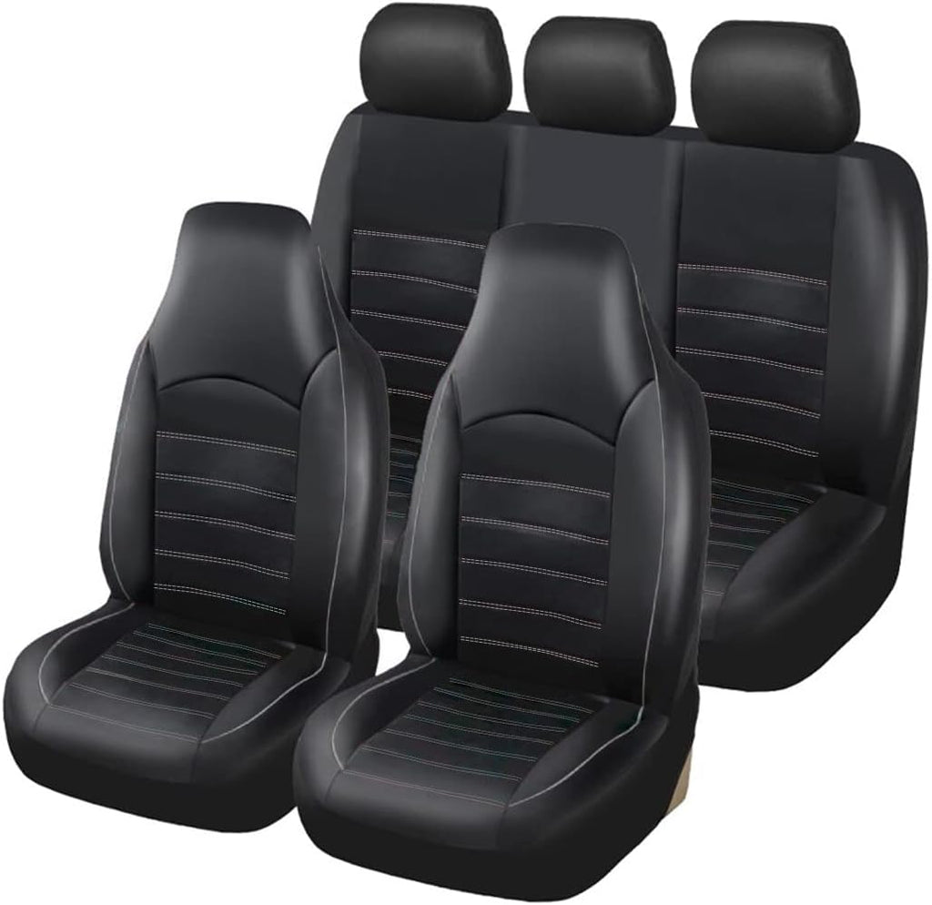Gray PU Leather Full Set Car Seat Covers V9597
