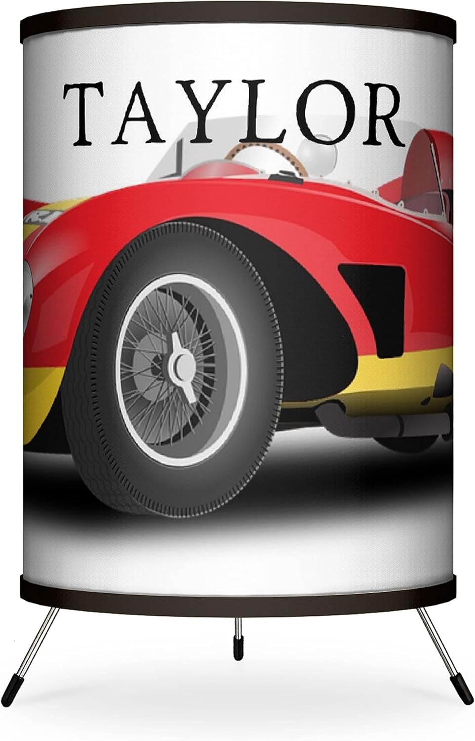 Orange Race Car Printed Tripod Table Lamp X54731