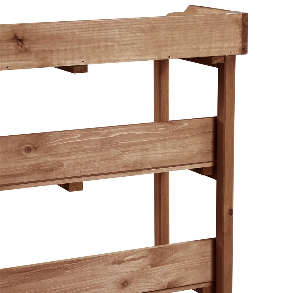 Brown Outdoor Potting Bench Table with Storage Shelf U472046