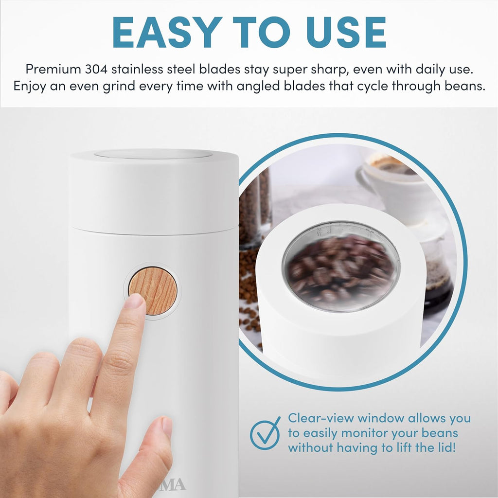 White 40g Mini Electric Coffee Grinder H4316