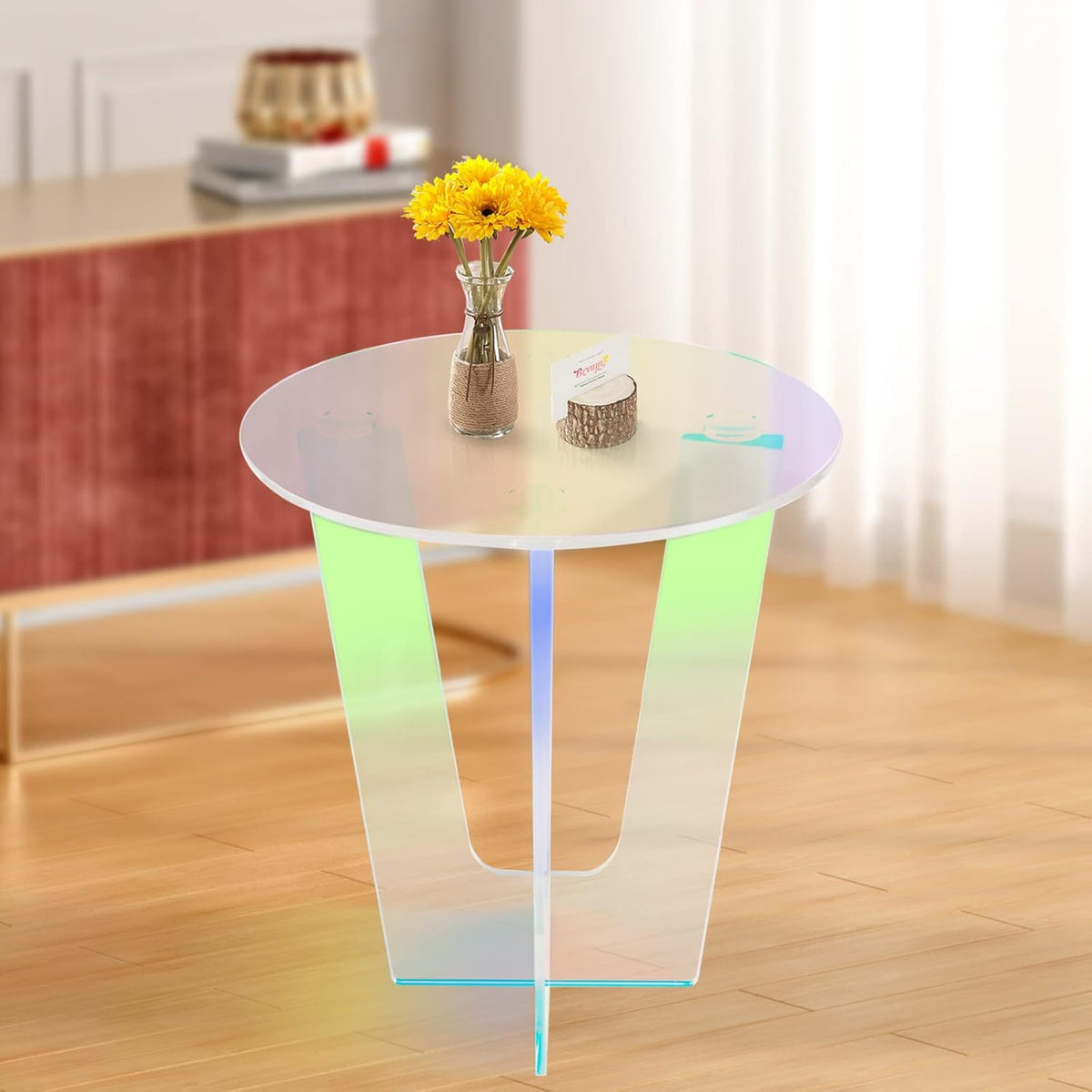 Acrylic Side Table with Storage Shelf Y799