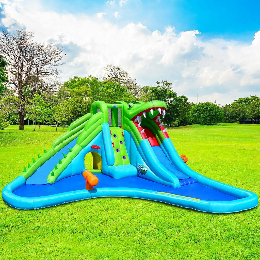 Crocodile Inflatable Water Slide Climbing Wall Bounce House L641402