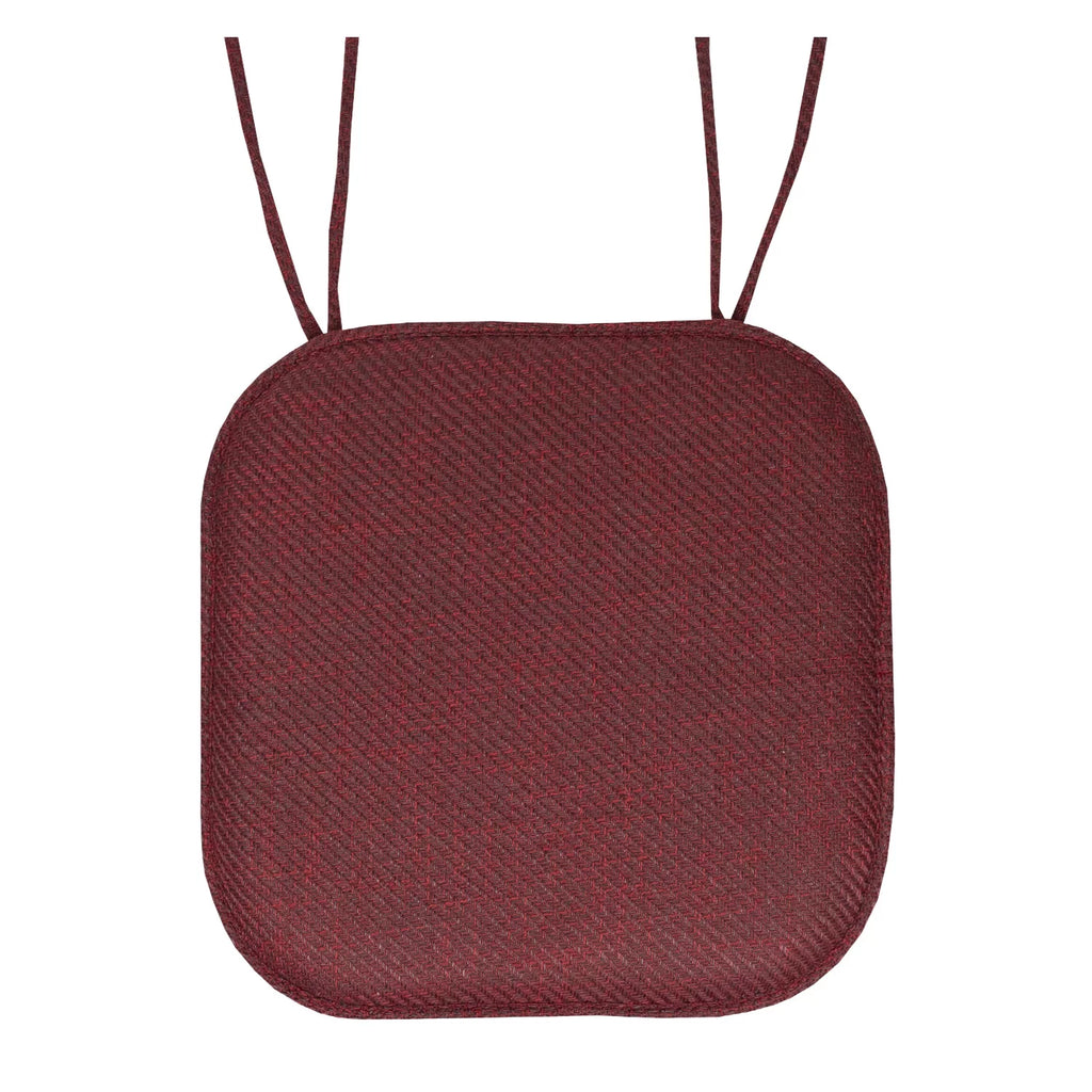 Burgundy Herringbone Memory Foam Chair Pad 6 Pack U19553