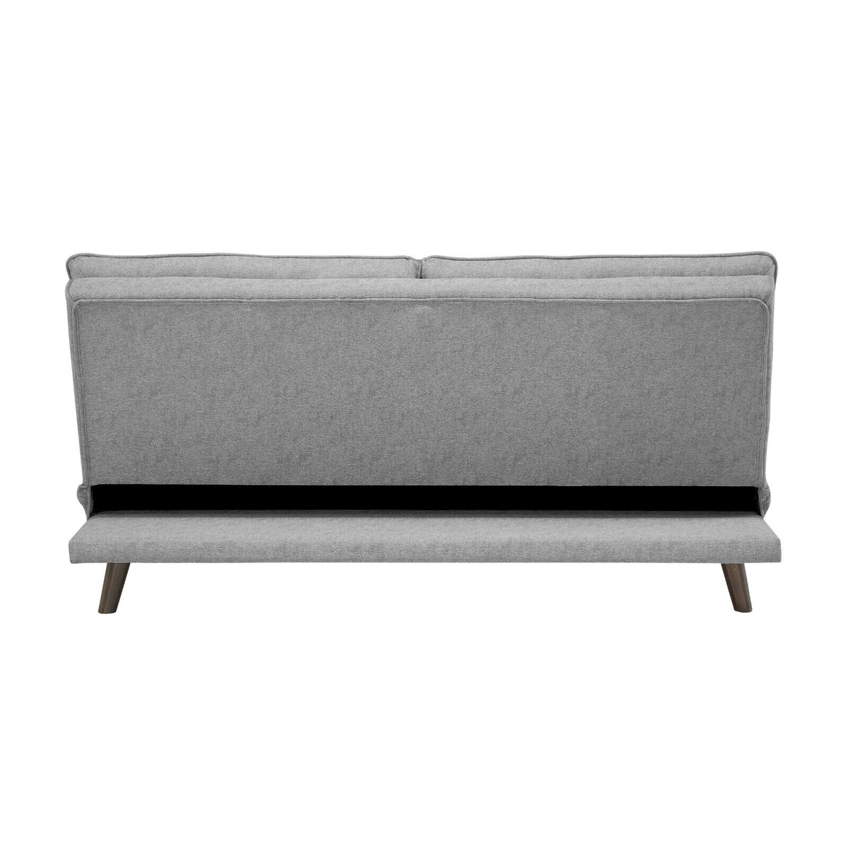 Grey Textured Fabric Convertible Sofa with Wooden Legs Y83661