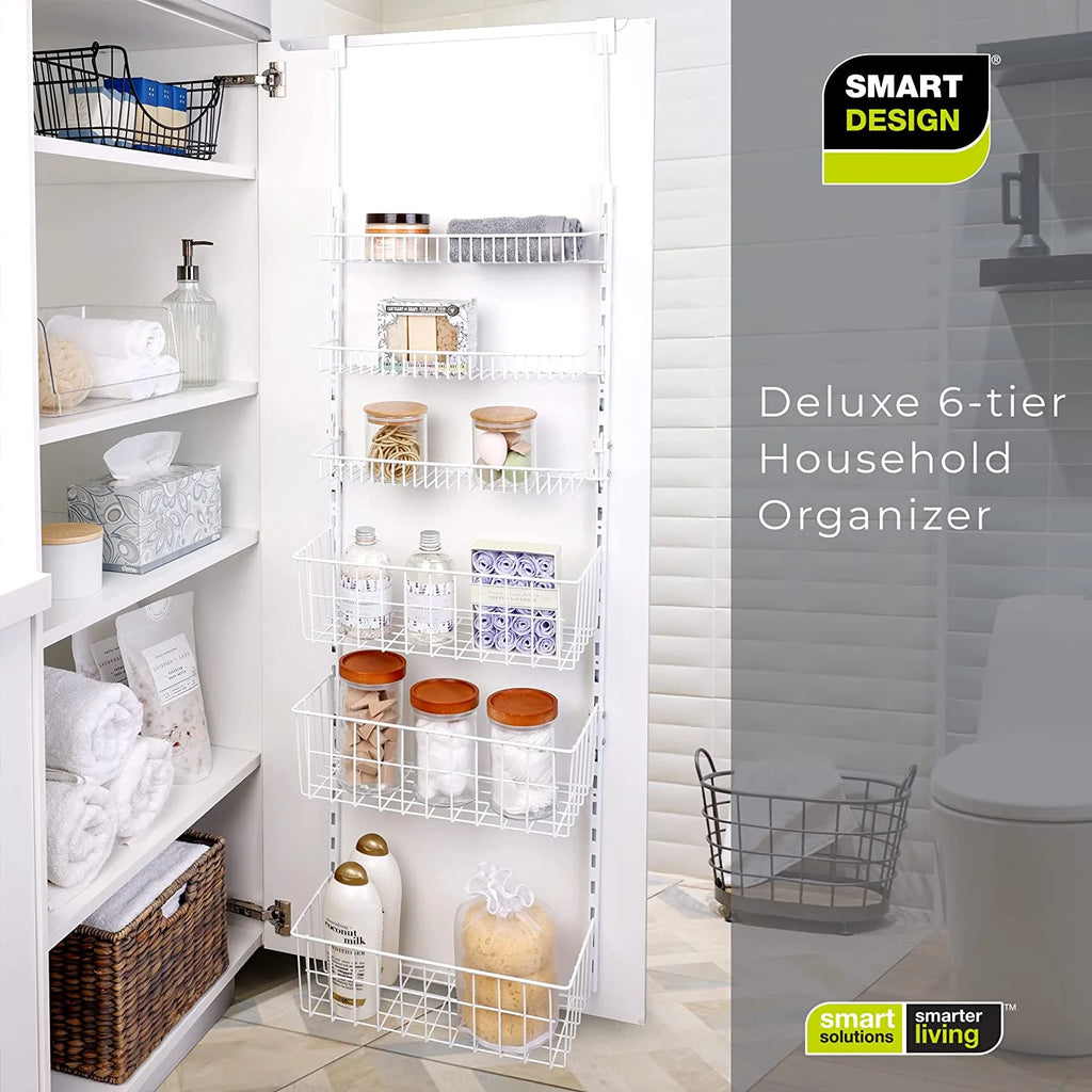 Over the Door Pantry Organizer Rack with 6 Adjustable Steel Shelves C765