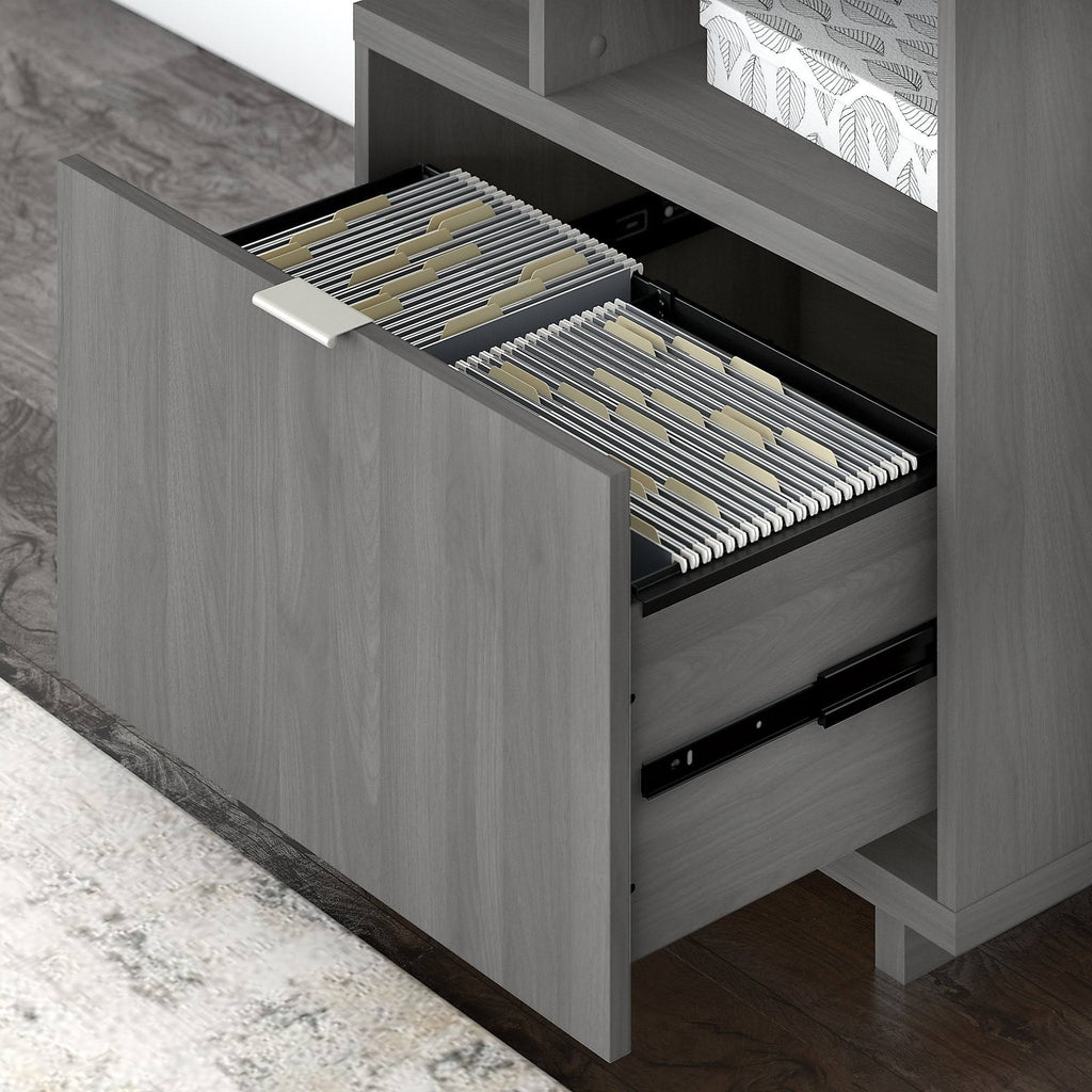 48W Writing Desk with Lateral File Cabinet Pure White X7953