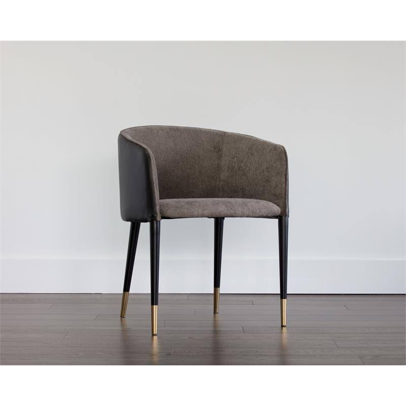 Sparrow Grey / Napa Black Dining Armchair A55079