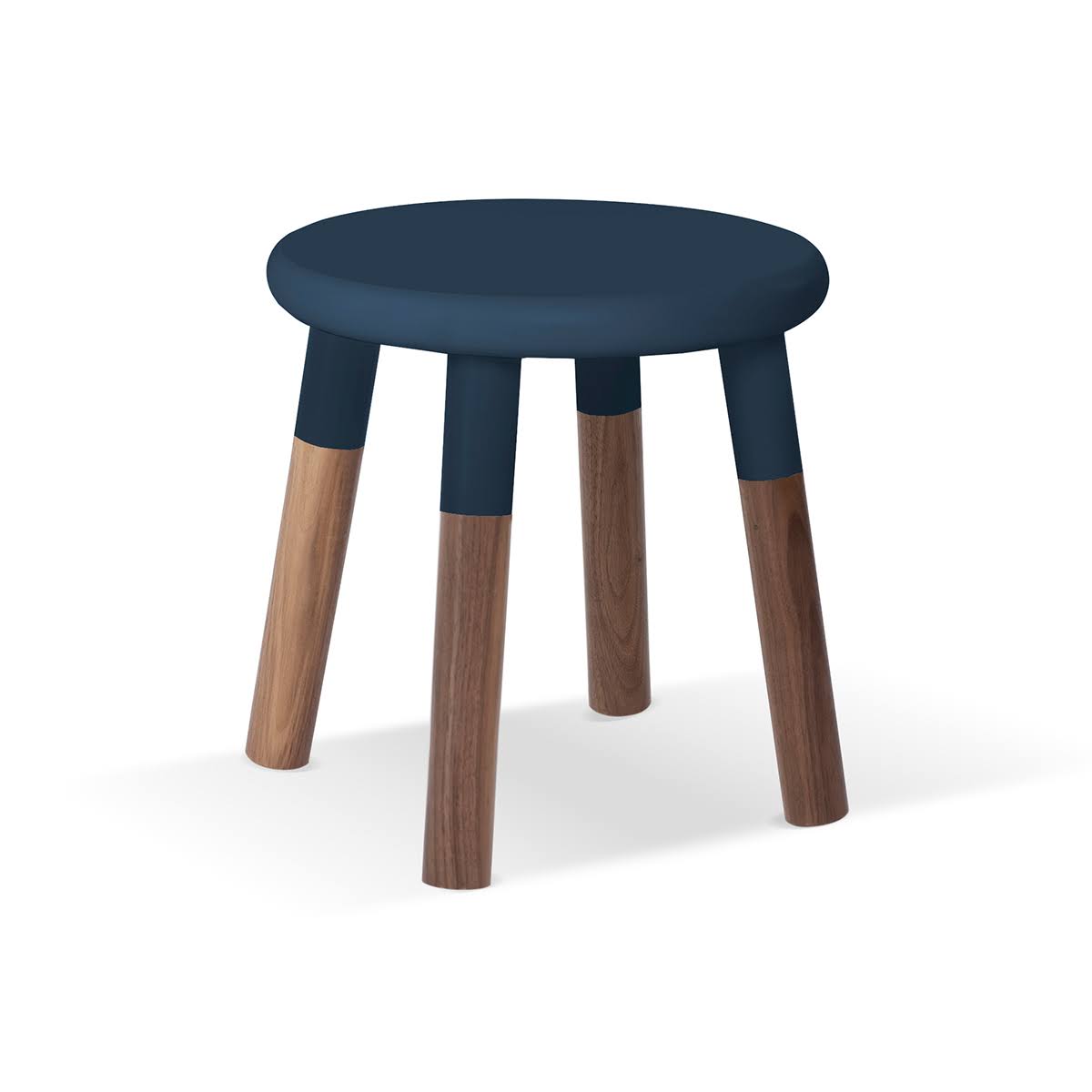 Kids Chair Set of 2 Walnut Deep Blue K376679