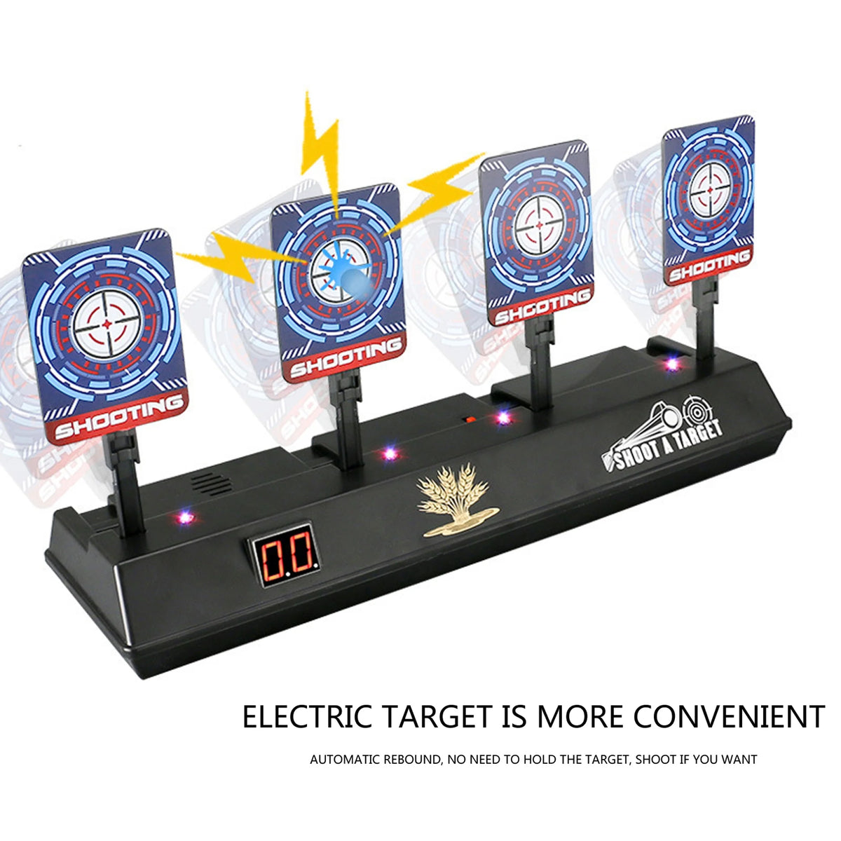 4 Targets LED Light Shooting Targets with Auto Reset H24104